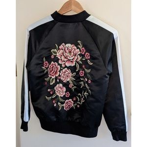 Satin Embroidered Floral Jacket